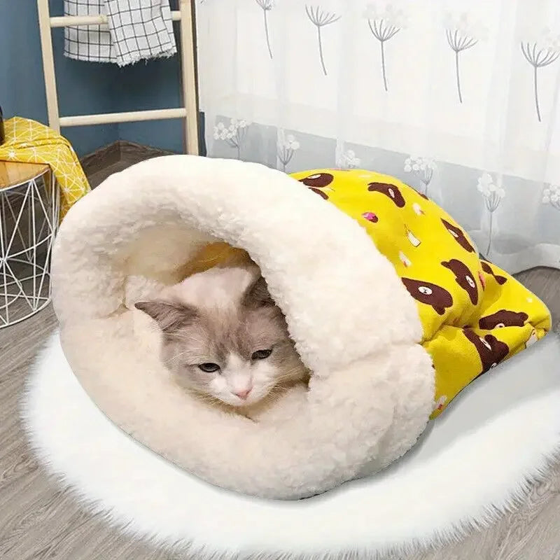 Cozy plush pet sleeping bag