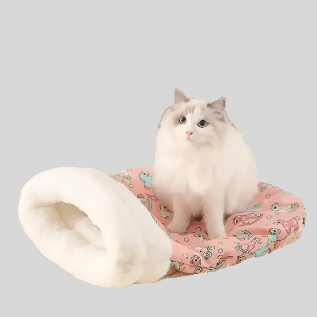 Cozy plush pet sleeping bag